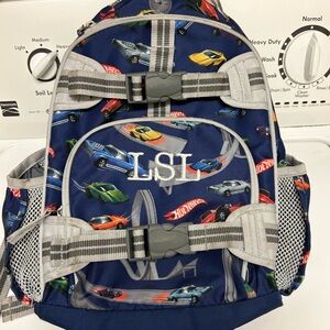 COPY - LSL initials monogram pottery barn hot wheels backpack
